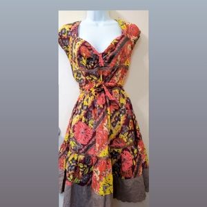 FREE PEOPLE floral tie wrap dress